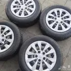 طقم جنوط سوح سيرتو وكاله مقاس 15 مع طيس وكاله وا كفرات