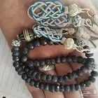 سبحة من حجر الزفير الخام