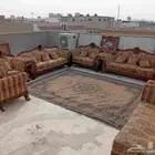 كنب للبيع سبع قطع مع الفرشه واللوحه