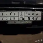 لوحة مميزة طويلة(ب ه ن)(N H B-7 0 5 6)لسيارة بهبهاني