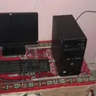 كمبيوتر مكتبي معدل معه شاشة وجميع اغراضة شغال