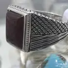 خاتم فضه بفص كبدي