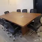 طاولة اجتماع مح كرسي دوار و مكتب طقم كنب