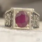 خاتم فضة ياقوت والماس