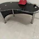 مكتب زجاج و كرسي و طاولة طابعة للبيع