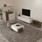 طقم Sozan ابيض مع بني