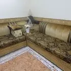 كنب مغربي 6 قطع وزاوية ذهبي 4 مدكاه