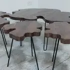 طقم طاولات خشب طبيعي