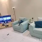 كنب 5 قطع بدون كسور مع طاوله شاشه