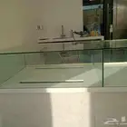 كونترات ليزر زجاج مع الابواب سحاب شاورات ومرايات ومؤسسه نجوم