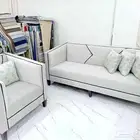 طقم كنب جديد من المعرض ثلاث قطع ثلاثية وقطعتين مفرد 4 5 متر
