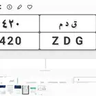 لوحة. مميزة لسيارات الأندية واللاعبين ق. د. م. 420