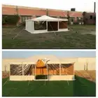 خيمة ابيض واجهة شفاف مع ستار