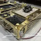 منقل نار شبه ستيل منقل ذهبي حطب صناعي