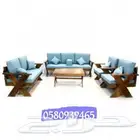 جلسات الخارجيه خشب سويدي طبيعي