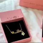 سلسل نسائي مع وره بلاسم مطلي ذهب