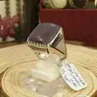 خاتم عقيق يماني بنفسجي مزعفر مميز