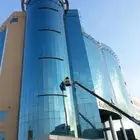 تنظيف واجهات الزججيه بجده...