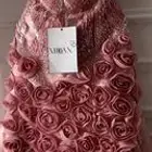 فستان وردي كرستال ومن تحت كله ورد مقاسه اكس لارج مستعمل مره