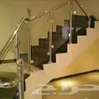 درابزين درج داخلي استانلس ستيل سلم زجاج