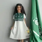 فستان اليوم الوطني بتصميم انيق مع شال