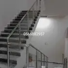 تركيب درابزين استانلس ستيل زجاج سكريت