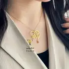 سلسال بالاسم والحرف مطلي ذهب بشكل قلب
