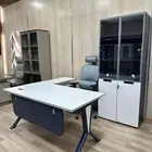 مودرن مكتب سكرتارية ابيض فخم طاولة اجتماع محطة العمل كونتر