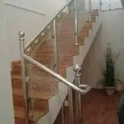 درابزين استانلس استيل اصلي تيواني وزجاج سكوري