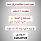 للبيع عماره سكنيه موقع مميز منفوحه مؤجره عقد 5 سنوات