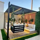 تنسيق حدائق عشب صناعي شلالات مظلات ديكورات