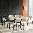 طاولة طعام سطح سيراميك مستطيل بيج 6 1 فاخرة (( جديد ))