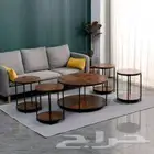 طقم طاولات خدمة وضيافة دورين رمادي أنيق وعملي (( جديد ))