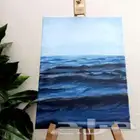 لوحه عبره عن امواج البحر رسم تعبيري