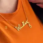 سلسال بالاسم مع حرف مطلي بالذهب