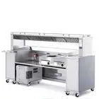 عربة متحركه لطبخ وعرض الطعام بمدخنه مدمجه