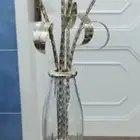 فازة أنتيكه زجاج مع ورد صناعي