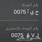 لوحة معنى ورقمين ح ي أ 75