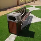 كرسي حديقة سلة زبالة طاولة كرسي حديد انتظار