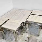 طاولات خدمه ستيل من فوق رخام