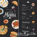 تصميم منيو - لوقو - هوية بصرية - كرت عمل - بروفايل - جرافيك