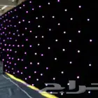 ستائر قماش مخمليه بمقاس 4 في 3 اللون اسود ب اضاءة لد