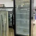 ثلاجة وفريزر باب زجاج لون اسود