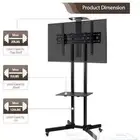 حامل تلفزيون مع رف وعجلات