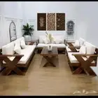 جلسة كراسي خشب او حديد خارجيه
