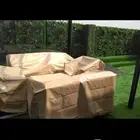 جلسات خارجية خشب وحديد الغطاء pvc