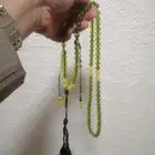 سبحة كهرمان لون زبرجدي (جديدة) حبة كبيرة.