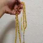 سبحة كهرمان اصفر حشري (جديدة) حبة كبيرة.