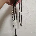 سبحة كهرمان عنبر صافية (جديدة) حبة كبيرة بعدادين .