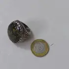 خاتم فضة بحجر عقيق طحلبي يمني